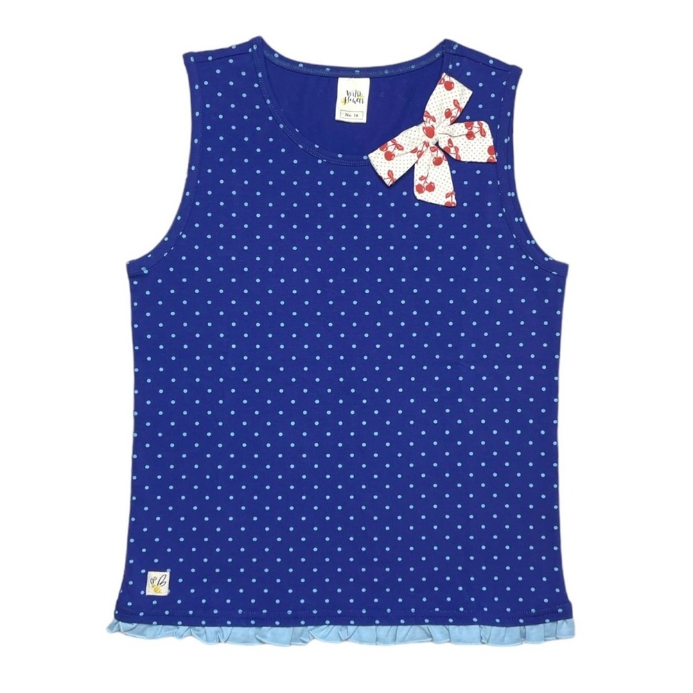 Wildflowers Polka Dot Sleeveless Top Blue 14